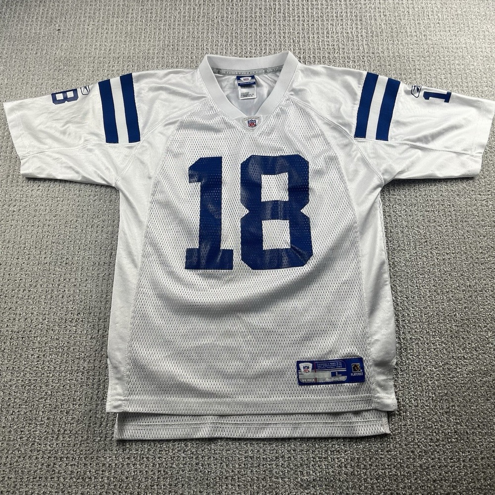 Peyton Manning Jersey Youth Boys Large White Indianapolis Colts Reebok VTG
